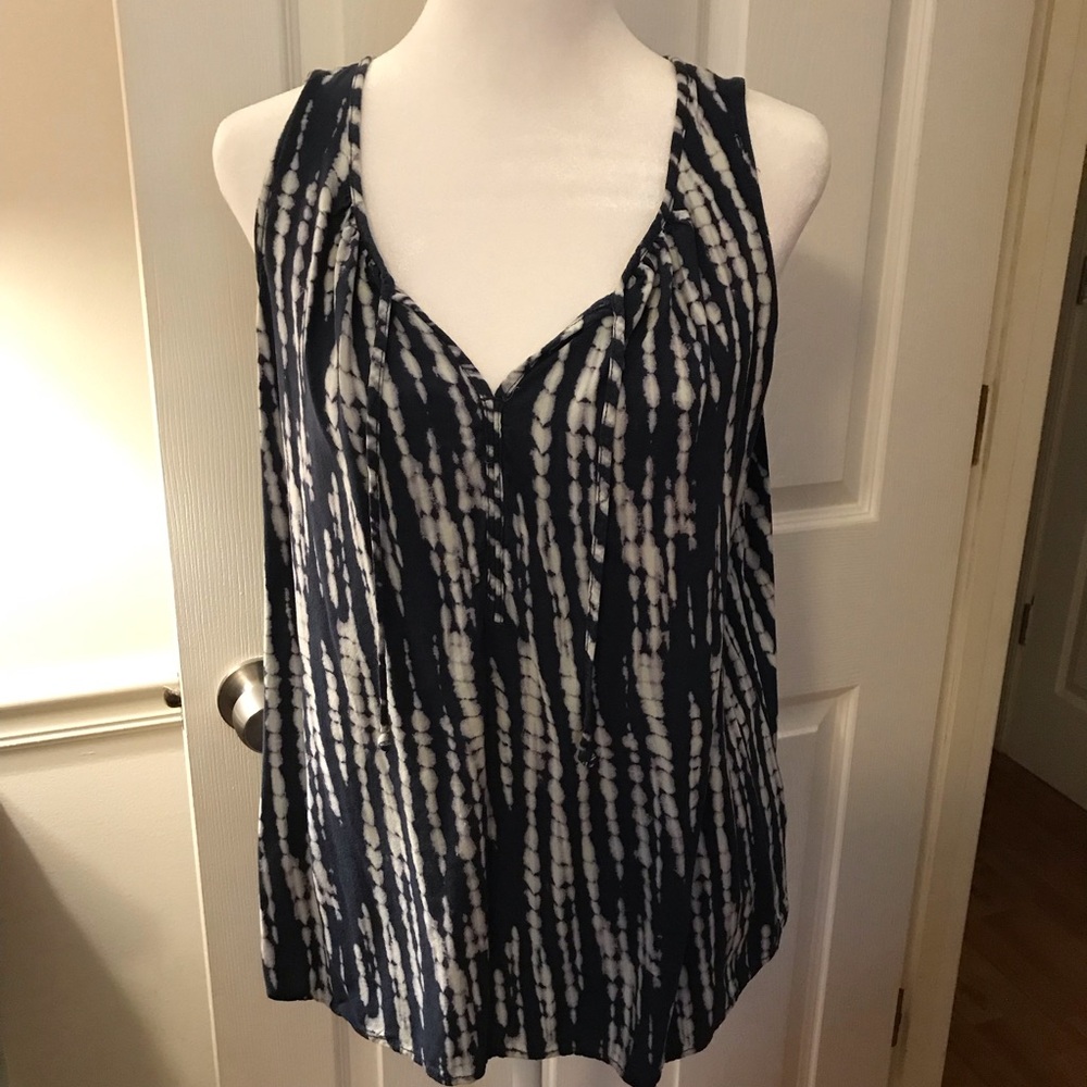 Sonoma Navy and White Women's Tank Top